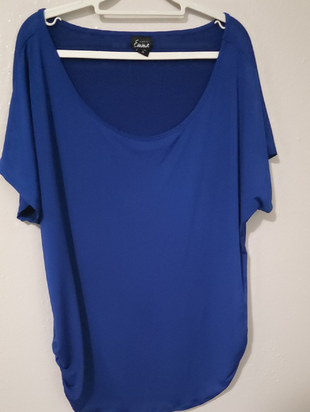 Simply Emma Royal Blue Scoop Neck Short Sleeve Top